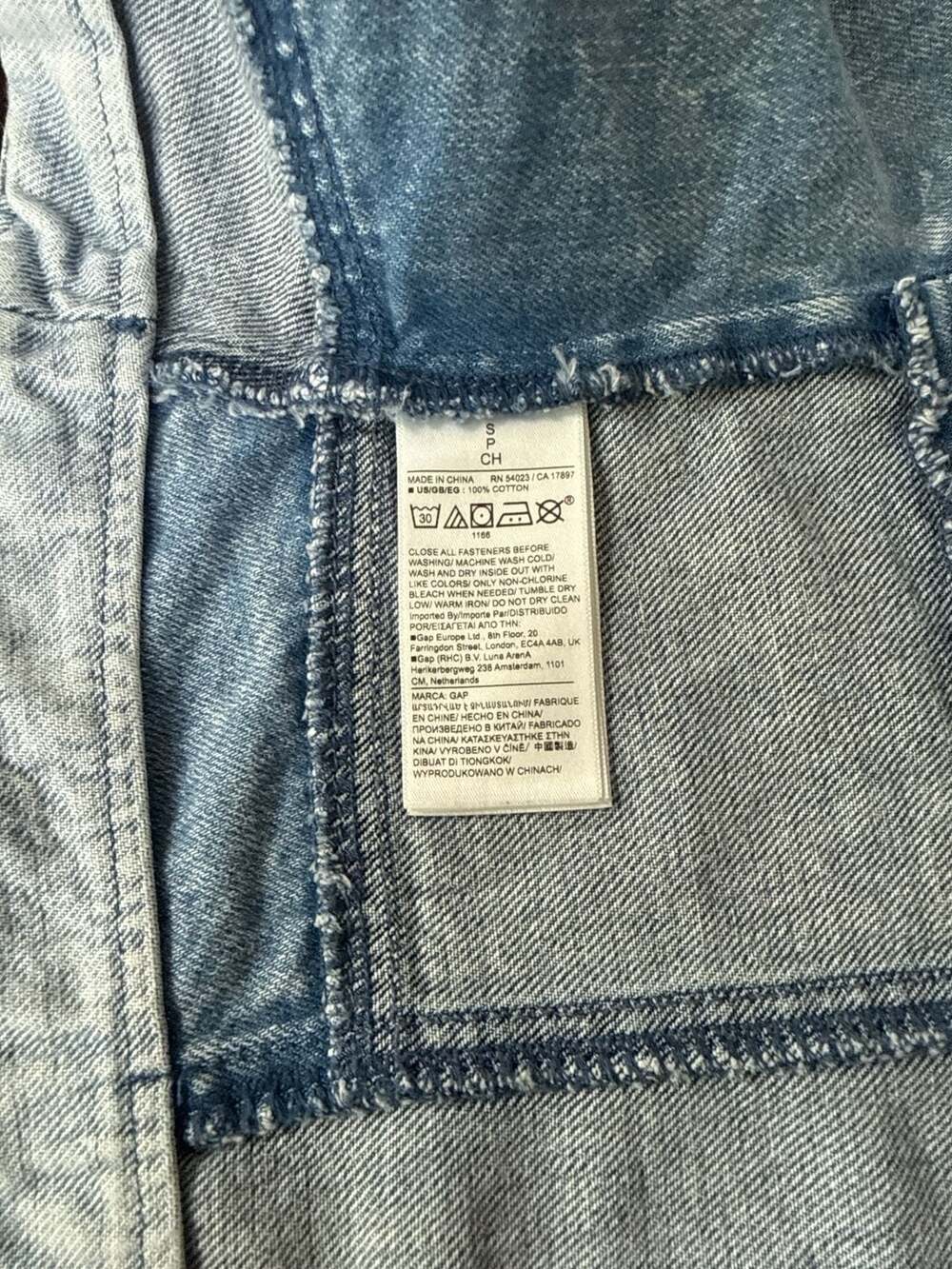 Gap Patchwork Denim Bustier Corset Top Button Fro… - image 6